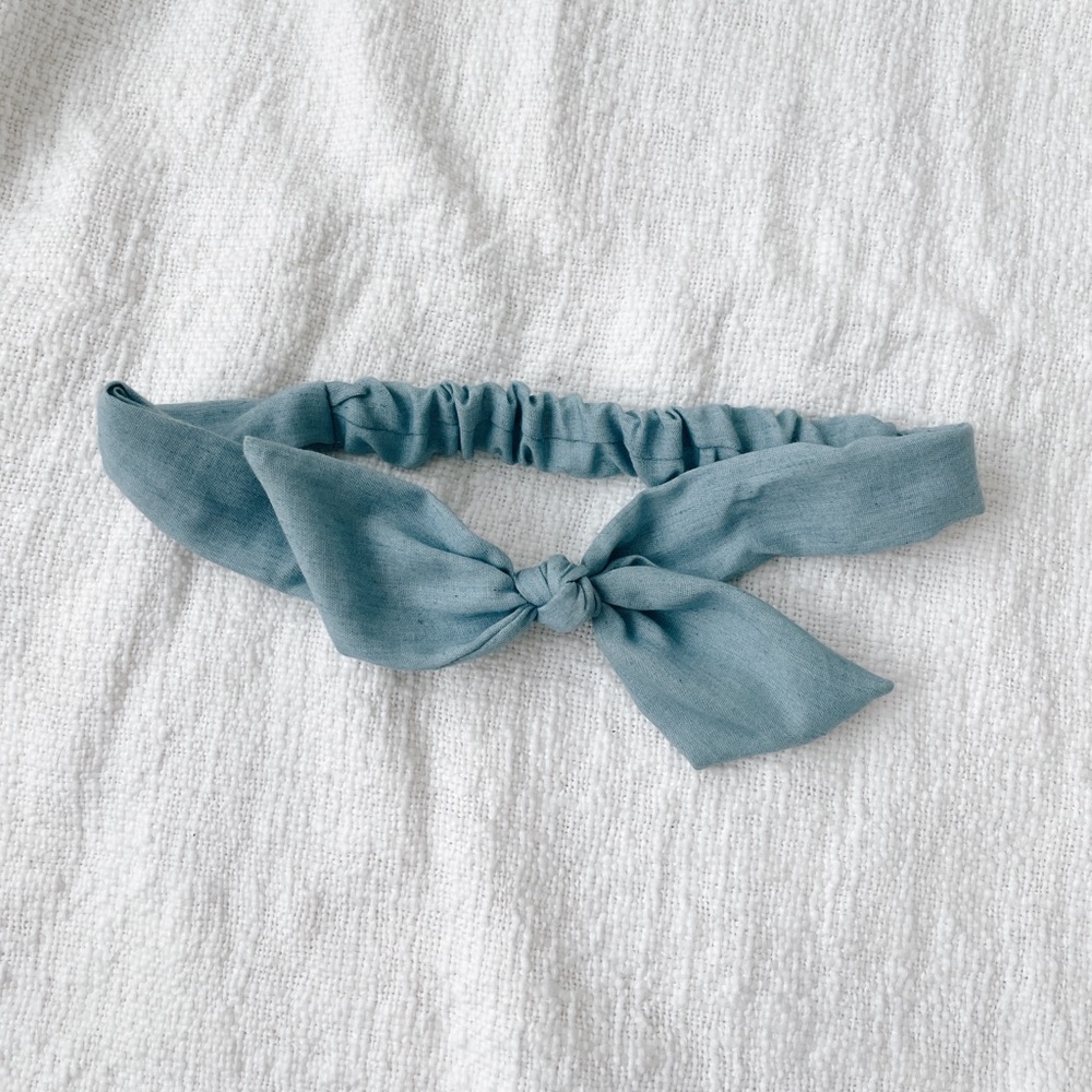 Blue bow headband